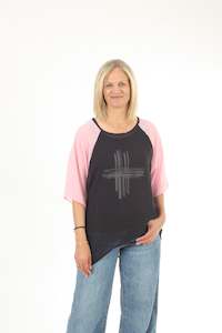 Kendra Top - Navy Body Candy Floss Sleeve - Pre-Order