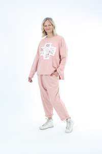 Oversized Sweater - Vintage Rose Pink - Metallic Rose Gold