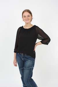 LuLu Top - Black Chiffon - Pre-Order