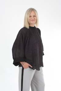 Sonia Top - Black Embroidered
