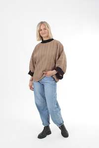 Sonia Top - Toffee black stripe