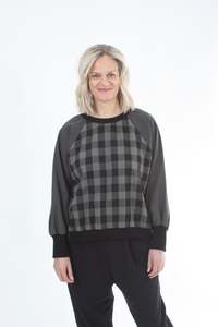 Harper Top: Harper Top - Slate Green and Black Check - Pre Order