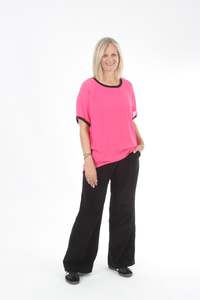 Zoey Top - Hot Pink black Trims