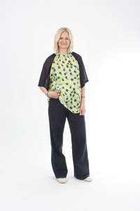 Emma Tops: Emma Top - Navy lime floral