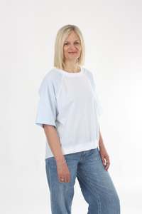 Harper Top: Harper Top - Blue Stripe - Short sleeve