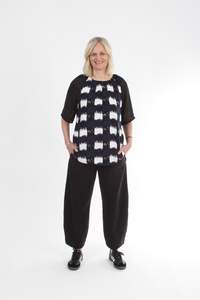 Elle Top: Elle Top - Black Check