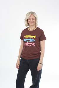 Tee Shirt - Chocolate - Fish Print