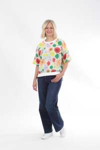 Harper Top: Harper Top - Floral - Short sleeve