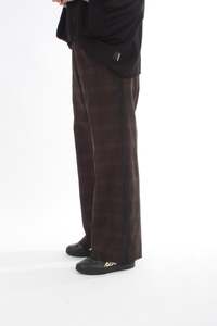 Olivia Pants: Olivia Pants - Chocolate Check with Black stripe