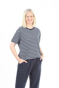 Tees: Tee Shirt - Navy and White stripe - Pre-Order
