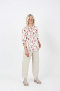 Cora Top - Pink Floral