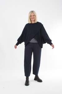 Latest: Cross Over Jumper - Navy Wool