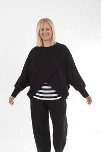 Latest: Cross Over Jumper - Black - Pre Order