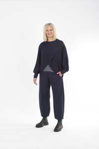 Latest: Cross Over Jumper - Navy Merino