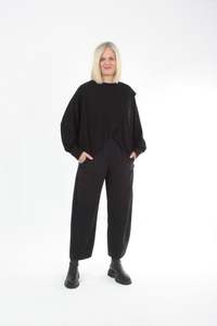 Latest: Cross Over Jumper - Black Merino