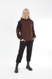 Avery Hoodie - Chocolate and Black