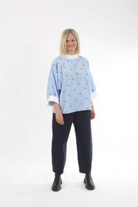 Latest: Sonia Top - Pin Stripe Rabbit Print