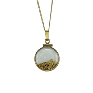 Gold Bezels: Large Yellow Gold-filled Plain Bezel Pendant