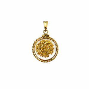 Extra Large 14ct Gold Bezel Pendant