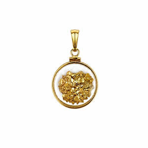 Extra Large 14ct Gold Bezel Pendant
