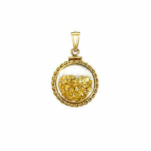 Gold Bezels: Large Yellow Gold Filled Bezel Pendant