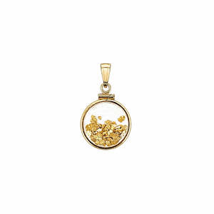 Large Yellow Gold Filled Bezel Pendant