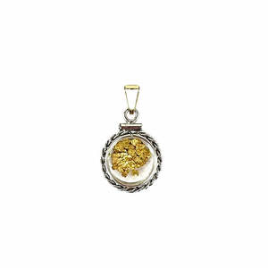 Gold Bezels: Medium Sterling Silver Rope Bezel Pendant