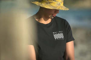 Adult T Shirts: Wai Tai Womens Kaitiaki Tee - black