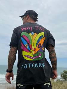 Adult T Shirts: Ono Whitu 2.0 Unisex Tee in Acid Wash Black