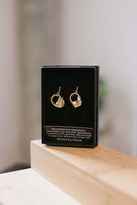 Weathered Pupu Sea Snail Shell Hook Earrings