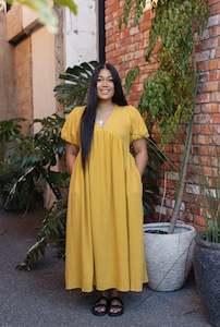 Rehutai Dress | Mustard - Final Sale