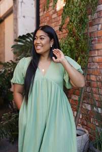 Dresses: Rehutai Dress | Sage - Final Sale