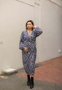 Taniko Wrap Dress | Navy