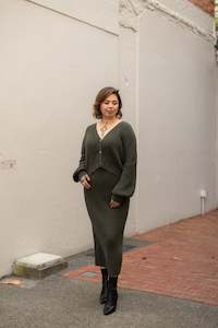 Pre-order Aumihi Knit Skirt | Olive (Shipping early August)