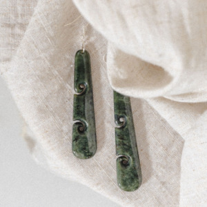 Earrings: Koru Pounamu Drop Earrings