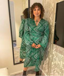 Best Selling: Tāniko Wrap Dress - Green