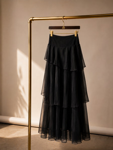 Pre-order Pō Silk Organza Tiered Skirt