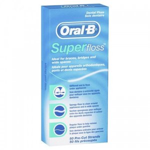 Products: Oral-B Superfloss Dental Floss Pre-Cut Strands Waiata Shores Dental