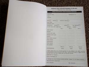 Weighbook and catch card