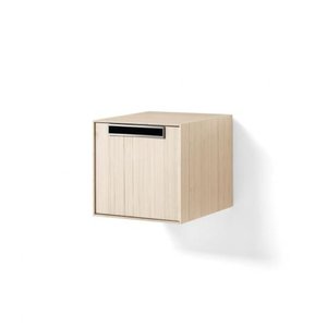 Lineabeta Bathroom Wall Unit, Whitened Wood & Chrome, 1 Drawer