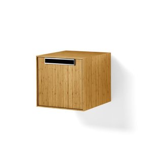Lineabeta Bathroom Wall Unit, Natural Wood and Chrome, 1 Drawer