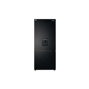 Bottom Mount Fridge: Panasonic 377L Black Fridge/Freezer