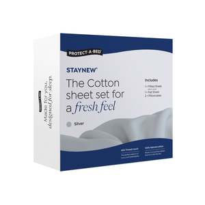 Sheet Sets: Protect-A-Bed Staynew® Cotton Sheet Set Silver