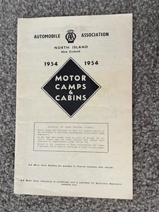 Products: AA North Island, New Zealand, Motor Camps & Cabins, 1954