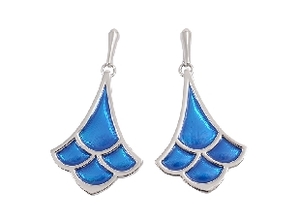 Earrings blue fan MSE1165