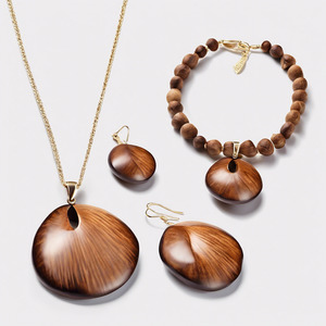 Coconut Shell Jewelry Set Waka Pacific