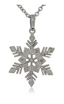 Products: 9ct white gold .04ct diamond snowflake pendant from Walker and Hall Jeweller - Walker & Hall