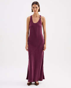 Amaya Cupro Dress - Merlot