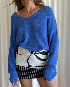 Textured Knit Jumper - Ocean Blue