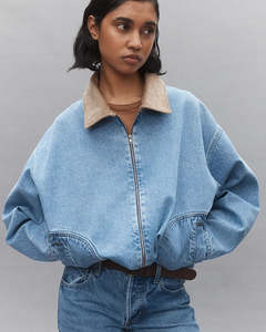 Womens Jackets Coats: Gina Oversized Bomber Jacket - Tonal